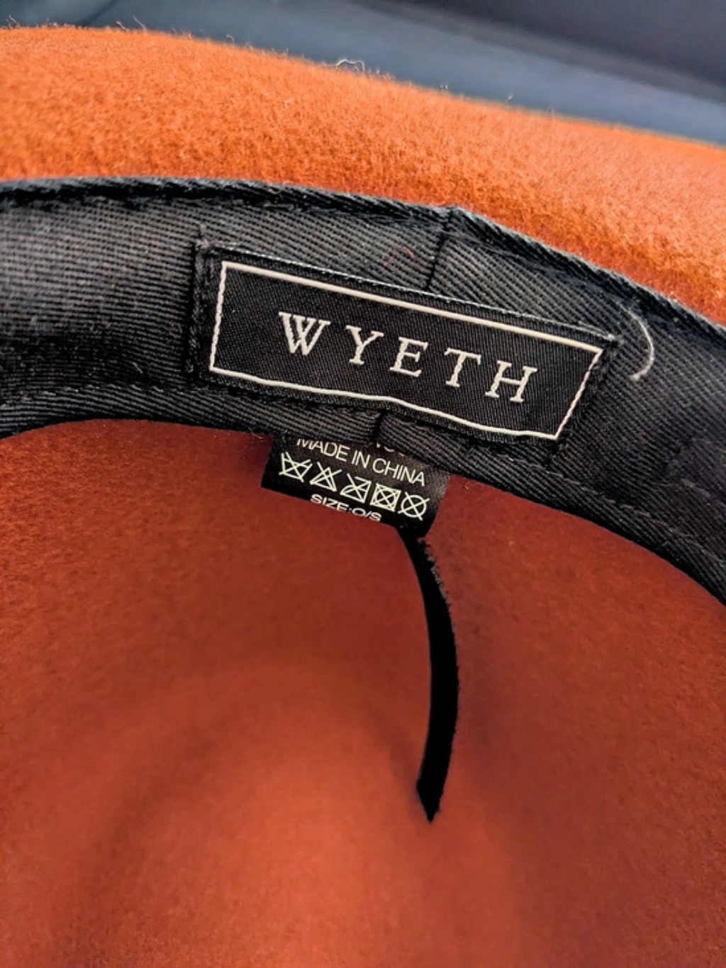 Wyeth Orange Fedora Hat Like New — image 7 of 7